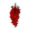 Holiday Swag With Poinsettias, Ornaments And Pinecones