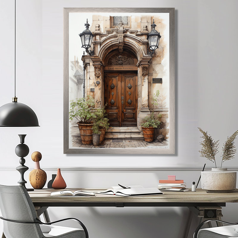 «Avenall France Lyon Old Town Door II - France», reproduction d'art sur toile encadrée, H 32 po x l 16 po x P 1 po