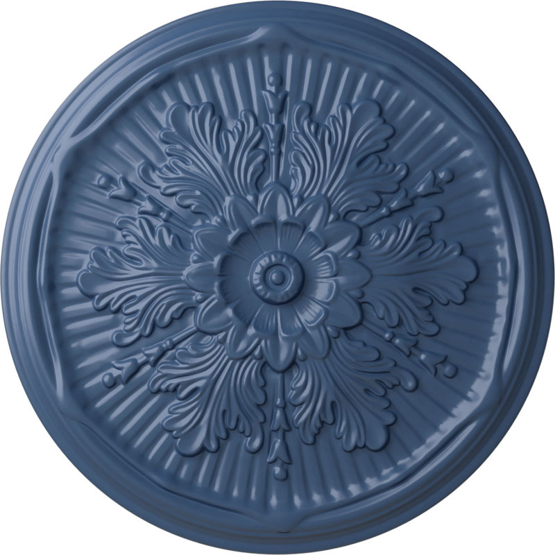 Médaillon de plafond ange Endurathane, DE 20 7/8 po x P 3 5/8 po x P 1 po (convient aux auvents jusqu'à 4 3/8 po), fini craquelé acajou peint à la main
