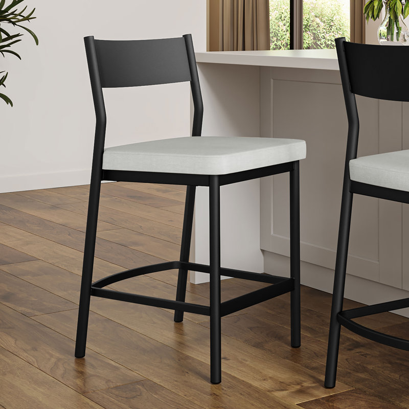 Tabouret de comptoir Latitude Run® Cullison, Blanc, Noir, noir, noir, noir