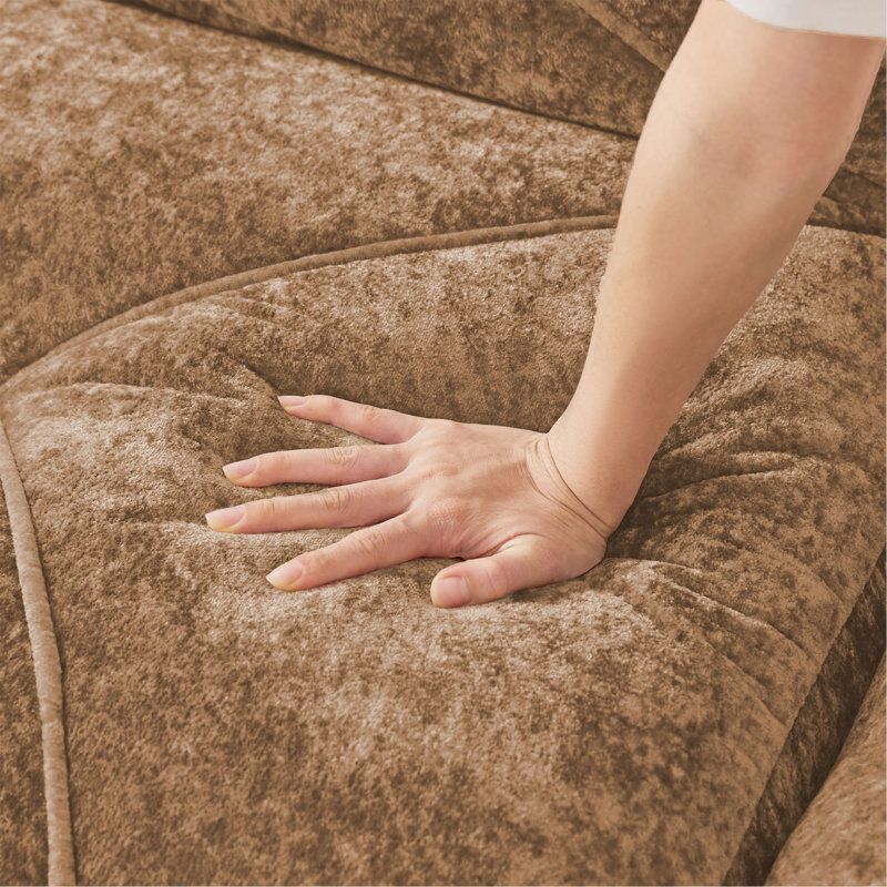 Repose-pieds moderne en velours, Camel