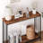 41.5" Narrow Sofa Table with 2 Tiers, Slim Entryway Console Table with Wood Shelf-1804476533