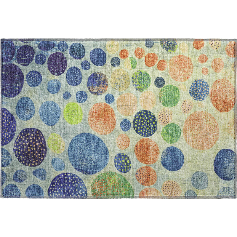 Tapis géométrique de qualité supérieure lavable à la machine AMF1899 Mayfield, Rectangle 1 pi 8 po x 2 pi 6 po