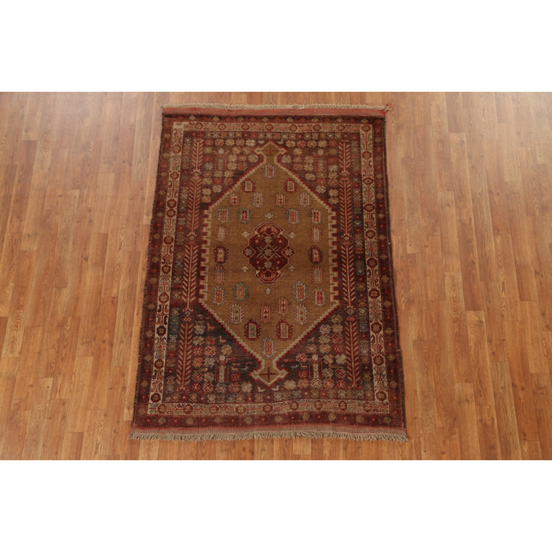 Iza One-of-a-Kind Rectangle 3'11" X 5'8" 1960s Wool Area Rug in Brown