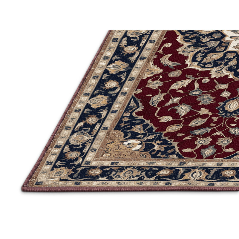 Tapis rouge persan lavable à la machine