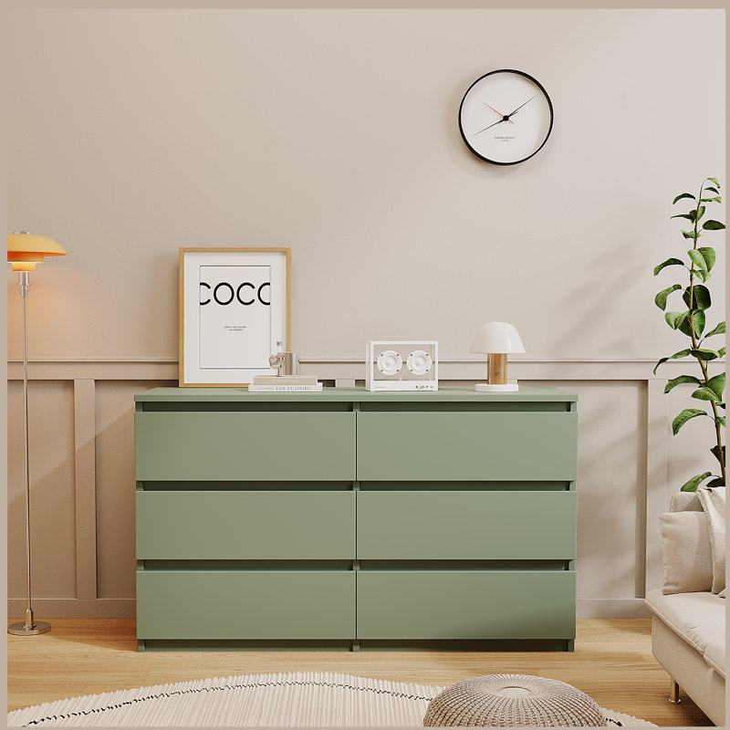 grande commode 6 tiroirs verte