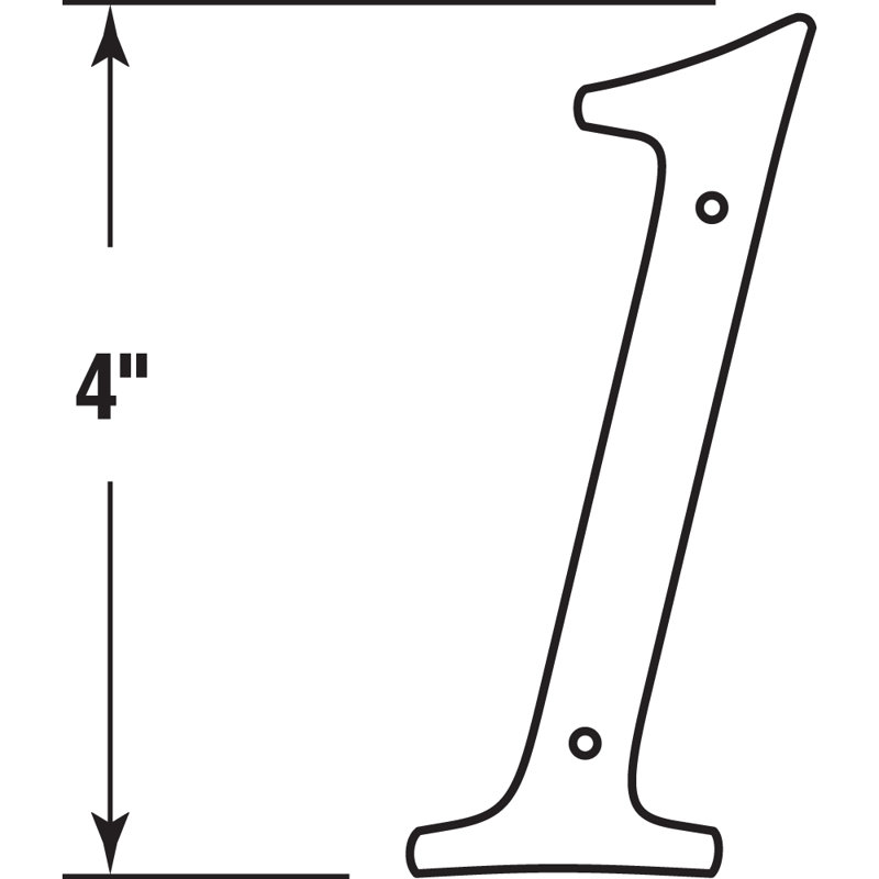 Numéro de maison de 4 po Prime-Line, moulé sous pression, finition laiton, 1