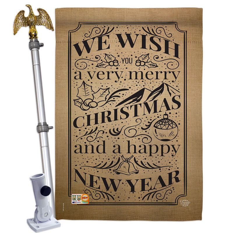 Double Sided 40'' H x 28'' W Polyester Christmas Flag Set