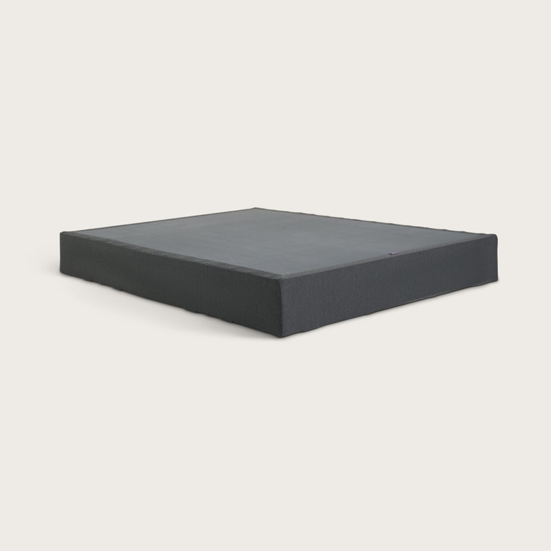 Purple 9" Standard Profile Modern  Metal Flat Mattress Foundation Platform Bed Base with Steel Frame, 14 Slats & Zip-On Cover, Heavy-Duty Support