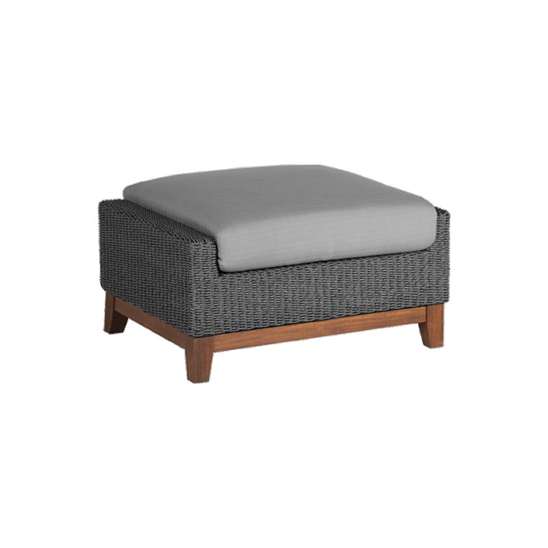 Coral Outdoor Ottoman, Gray, Premier Fog