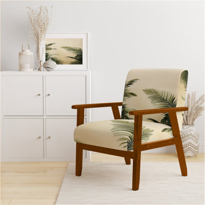 Palm Trees Upholstered Chair - Green Palm Trees In Tropical Forest II Arm Chair