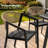 8 - Person Aluminum Outdoor Dining Set With 8-Pound Stacking Chairs And Umbrella Hole, 82.7'' In. W X 38'' In. D-1120923363