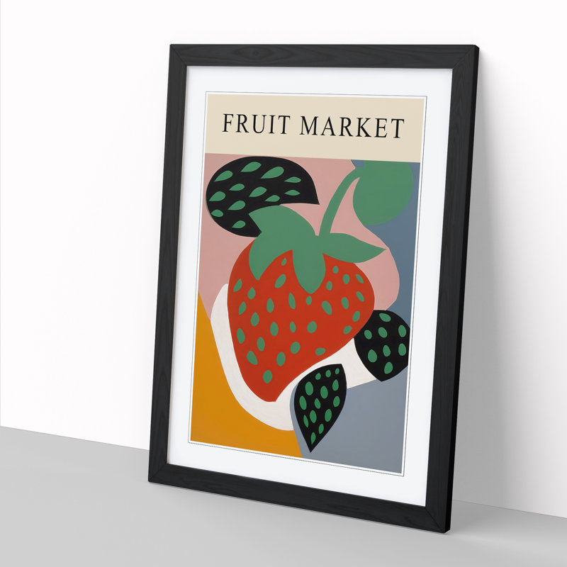 Strawberry Fruit Market Exhibition Vol.6 1 Piece Single Picture Frame Wall Art, 34cm H x 25cm W x 2cm D
