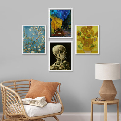" Skeleton Almond Blossoms Wilderness Nature " by Vincent Van Gogh 4 - Pieces