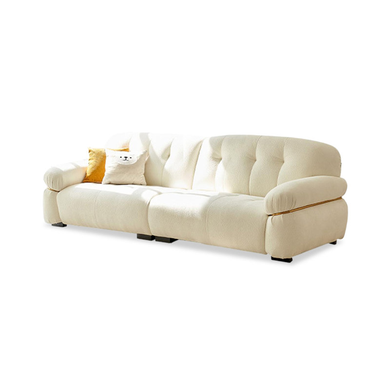 Coussin modulaire beige en polyester, H 32,68 po x l 98,43 po x P 39,37 po