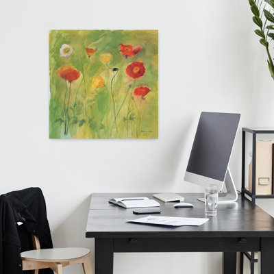 Poppies In Light Breeze Contemporary Poppy Flower Wall Art