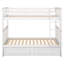 Lit superposé simple au-dessus de simple avec tiroirs, lits convertibles, blanc