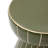 Round Patio Side Table with Linear Pattern, Olive Green Sculptural Accent Table