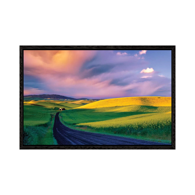 Palouse Road by Dennis Frates - Print on Canvas, 45.72cm H x 66.04cm W x 3.81cm D, Black Framed