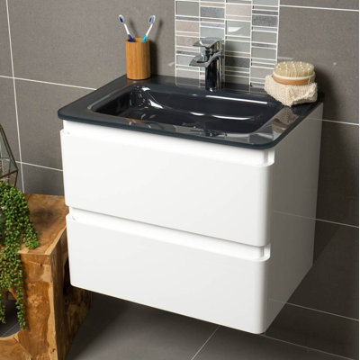 Bridge 595mm Single Bathroom Vanity with Integrated Resin Basin