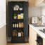 Garde-manger 70 po Farmhouse, rangement de cuisine autoportant avec portes de grange, tablettes et tiroirs réglables, grand garde-manger pour salle à manger, noir-659214235