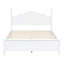 Lit plateforme pleine grandeur en bois rétro, blanc, construction, support à lattes, aucun sommier requis, base de lit de style facile à assembler, bois blanc, solide et résilient, soutenu, requis,