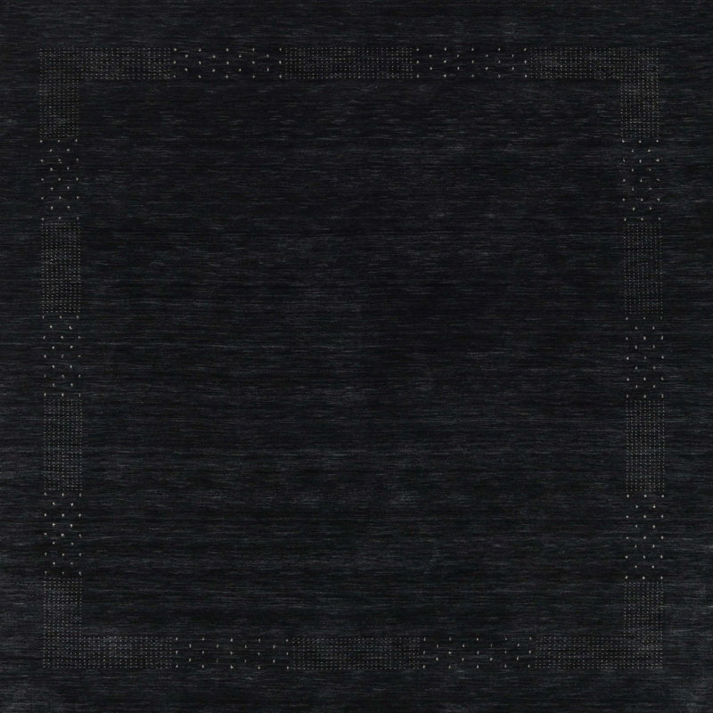 Tapis contemporain noir, Carré 5 pi
