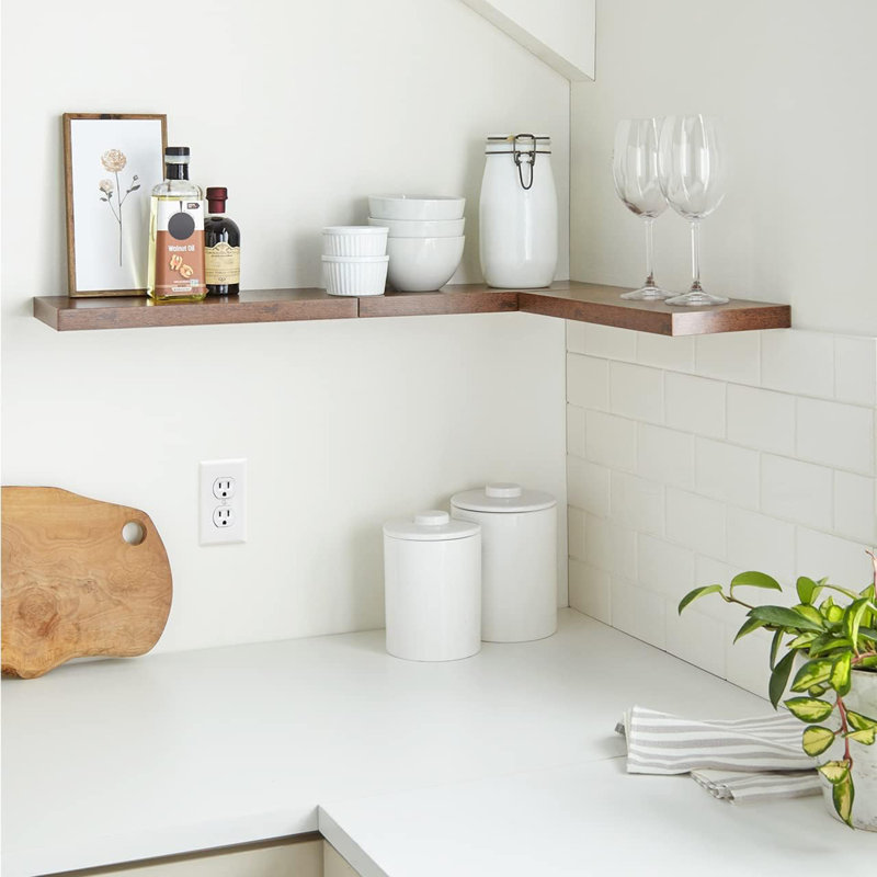Ensemble de 3 tablettes flottantes, Brun rustique