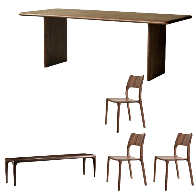 Ensemble de table de salle à manger Walnut, H 29,5 po x L 86,6 po x l 35,4 po