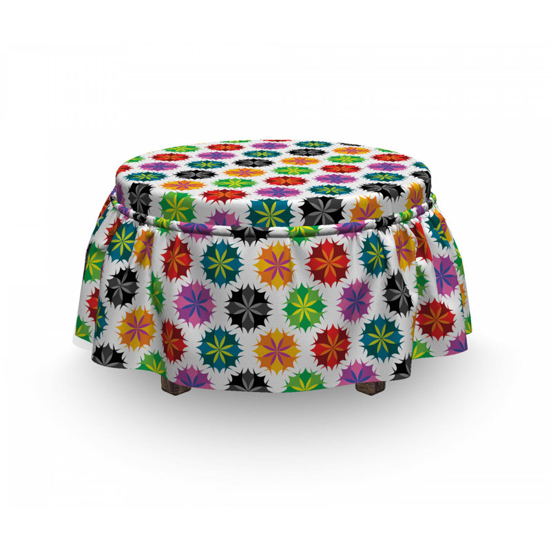 Housse pour repose-pieds vibrant abstrait flore