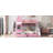 Full-Over-Full Castle Style Bunk Bed With 2 Drawers 3 Shelves And Slide - Pink-814317707-814317750