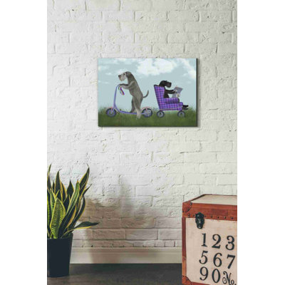 Schnauzer Scooter par Fab Funky - impression sur toile tendue