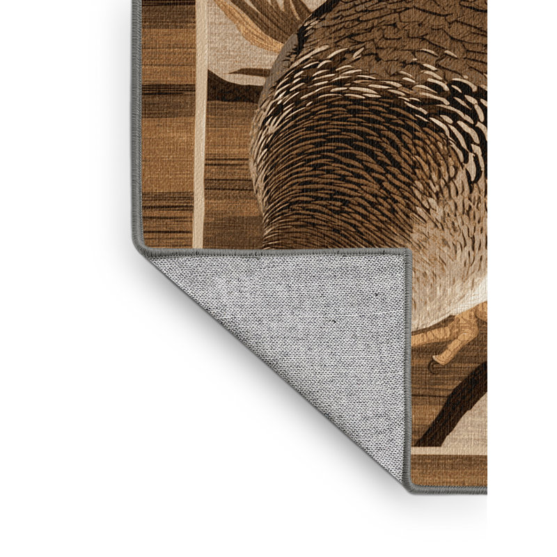 Washable Sharp tailed Grouse Birds Area Rug, Runner 2' x 4'