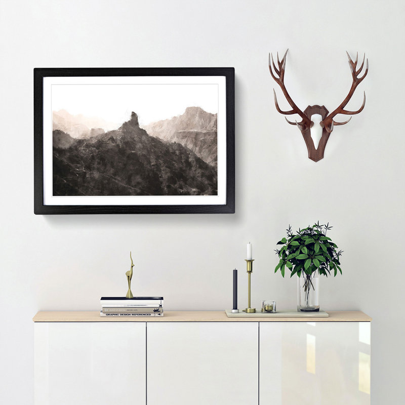 Mountains in Gran Canaria - Picture Frame Graphic Art Print, 62cm H x 87cm W x 2cm D, Black Framed