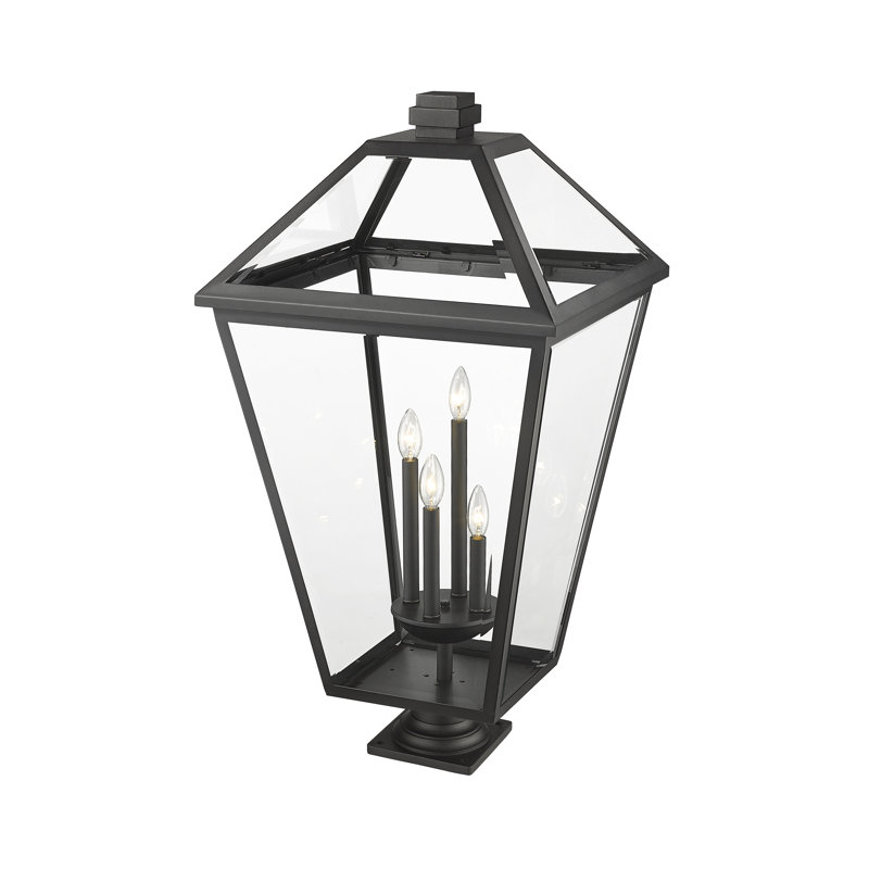 Museum Black Large Outdoor Pier Mount Lantern with Clear Glass
