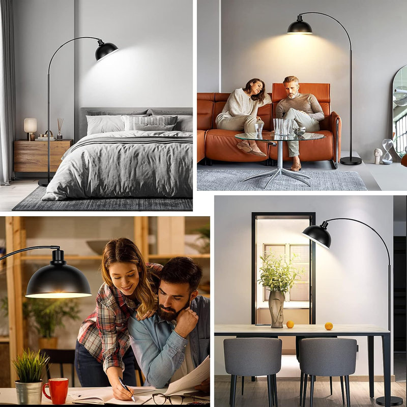 71'' LED Arched Floor Lamp, Black