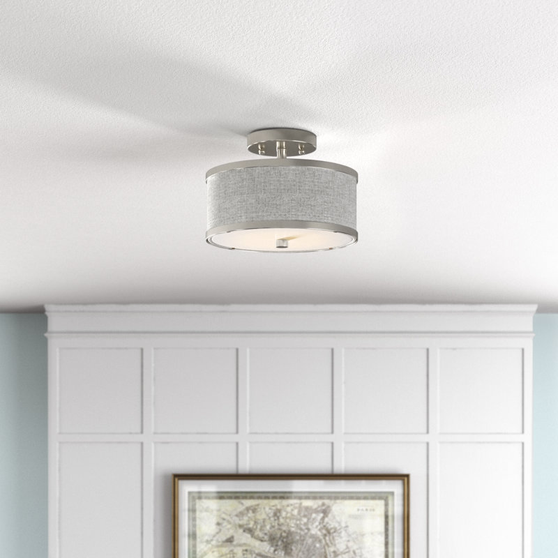 Plafonnier semi-encastré 3 lumières Berthine, H 8 po x l 11 po x P 11 po