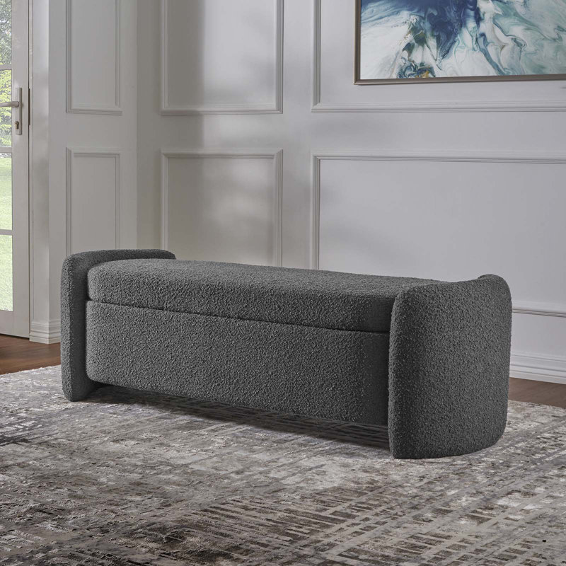  Banc rembourré Boucle, Gris anthracite