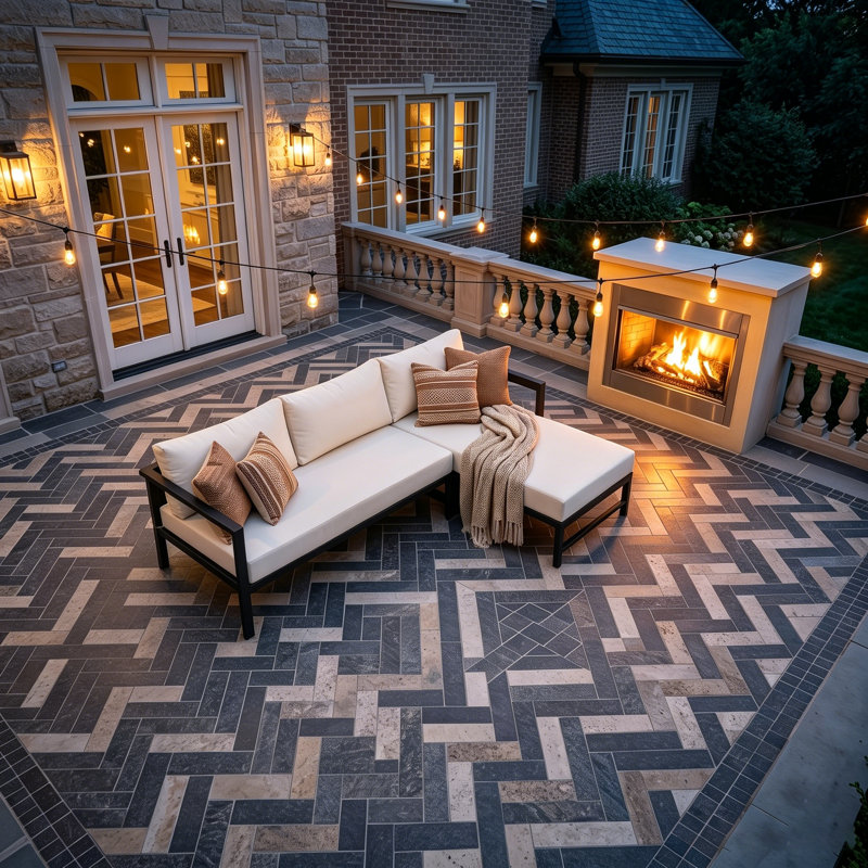 Canapé d'extérieur en forme de L avec coussins de 5,9 po d'épaisseur - Ensemble de canapé de patio résistant aux intempéries pour 3 personnes, idéal pour le balcon, le jardin ou la piscine