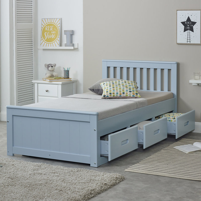 Vonore Single (3') Drawers Bed Frame, Blue