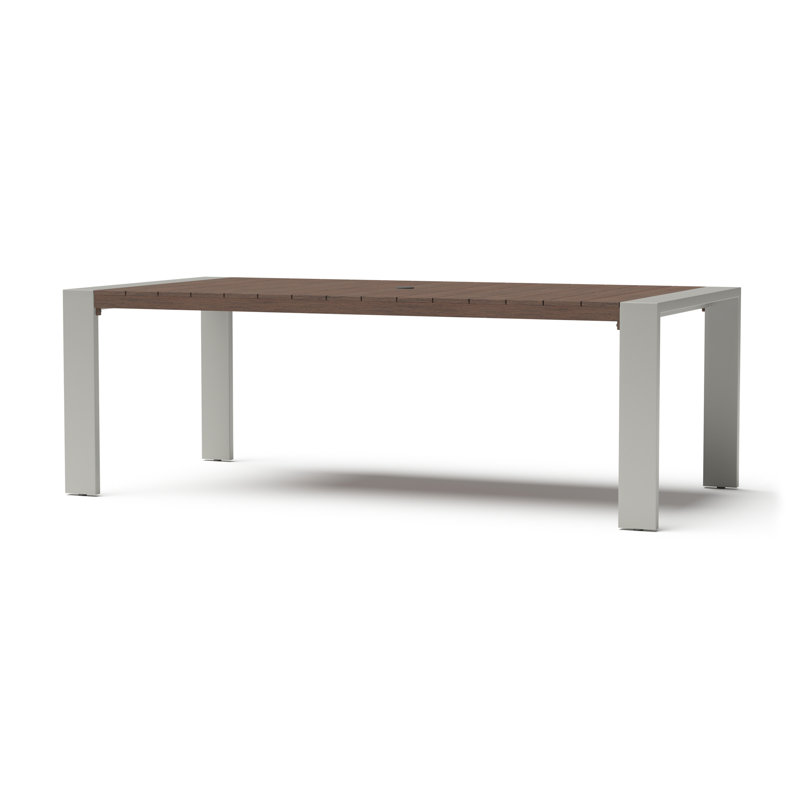 Sameko 90" W Manufactured Wood and Metal Rectangular Outdoor Dining Table