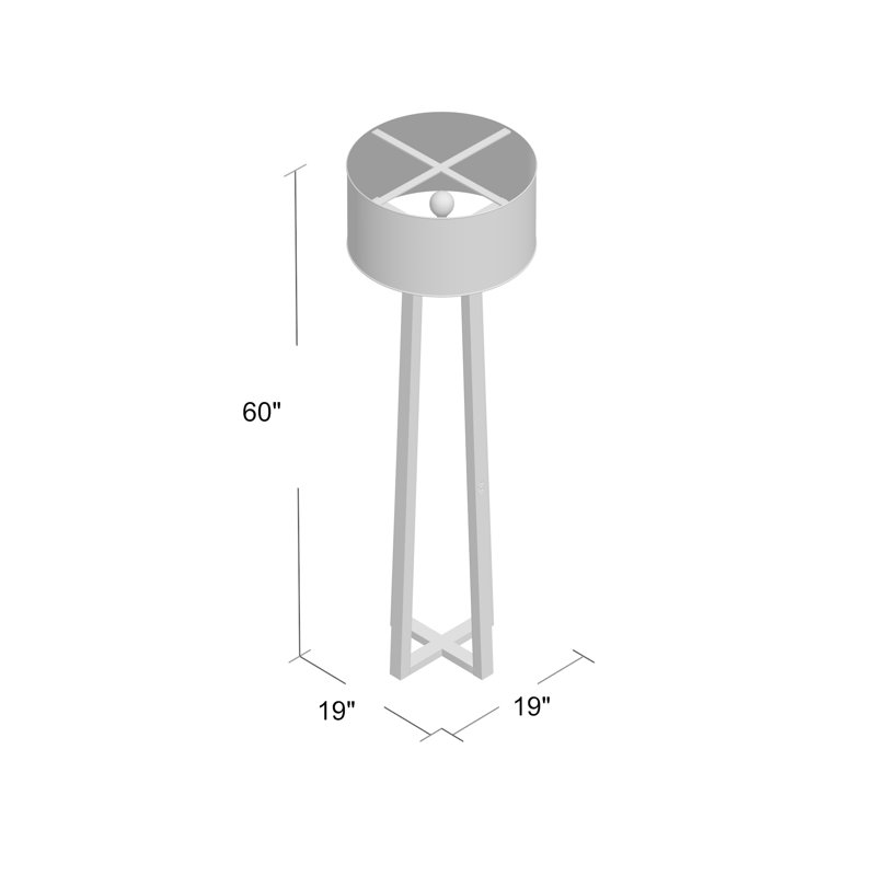 Stela 60'' Walnut Birch Traditional Floor Lamp