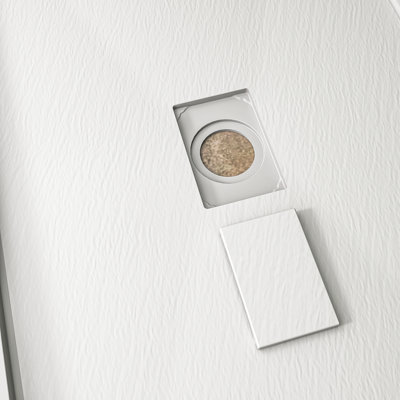 60" W x 30" D Solid Surface Single Threshold Shower Pan Base with Drain Cover Included, Textured Surface Slip-Resistant Shower Base Pan, White, Center Drain