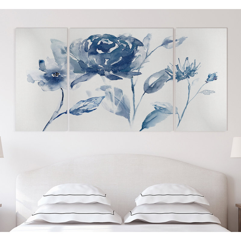 Translucide blues I-multi-pièces sur toile, H 32 po x l 64 po x P 1,5 po