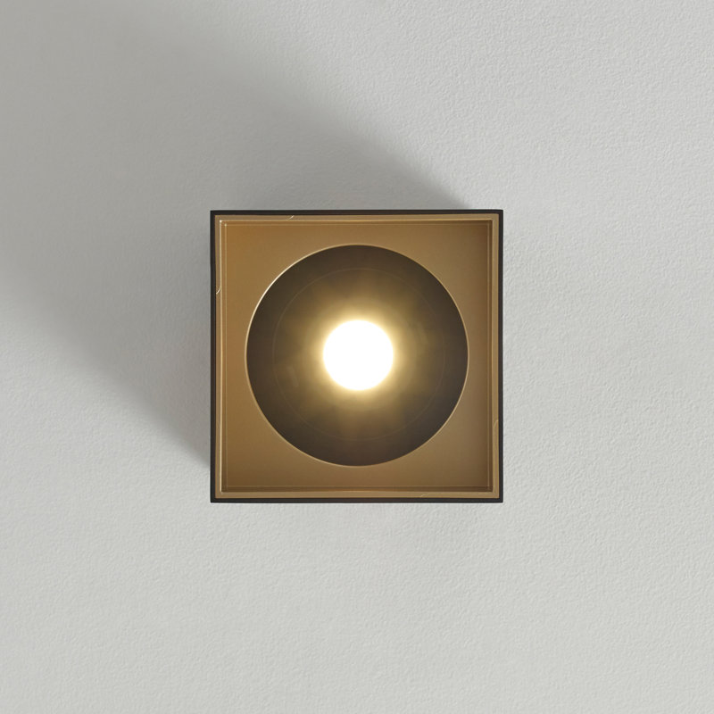 Exo 1 - Light LED Flush Mount, Matte Black/Gold Haze, 2700K