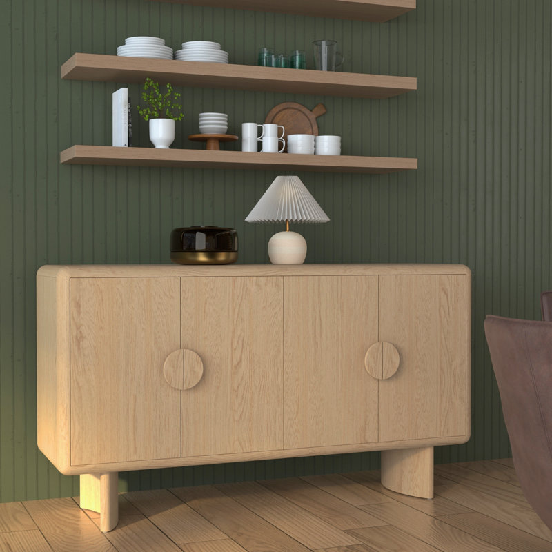 Circa 64" Curved Leg Sideboard, Natural