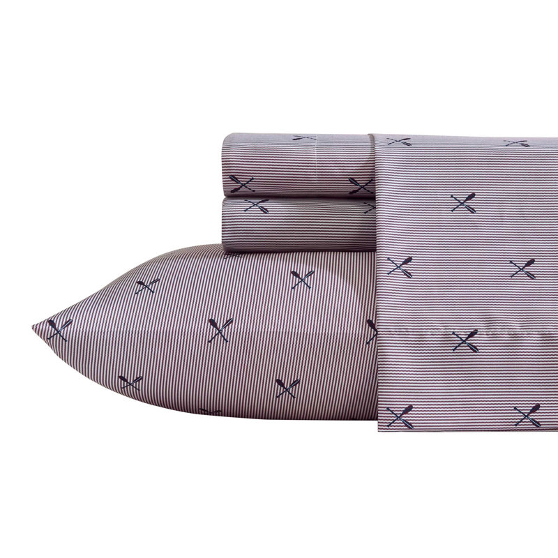 Nautica Coxswain Stripe Blue Sheet Set, Coxswain Stripe Blue, Twin XL Sheet Set with 1 Pillowcase