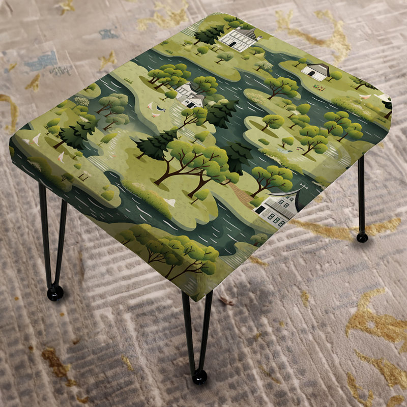 Green Zen Garden Country Home Sanctuary - Botanical Rectangle Ottoman