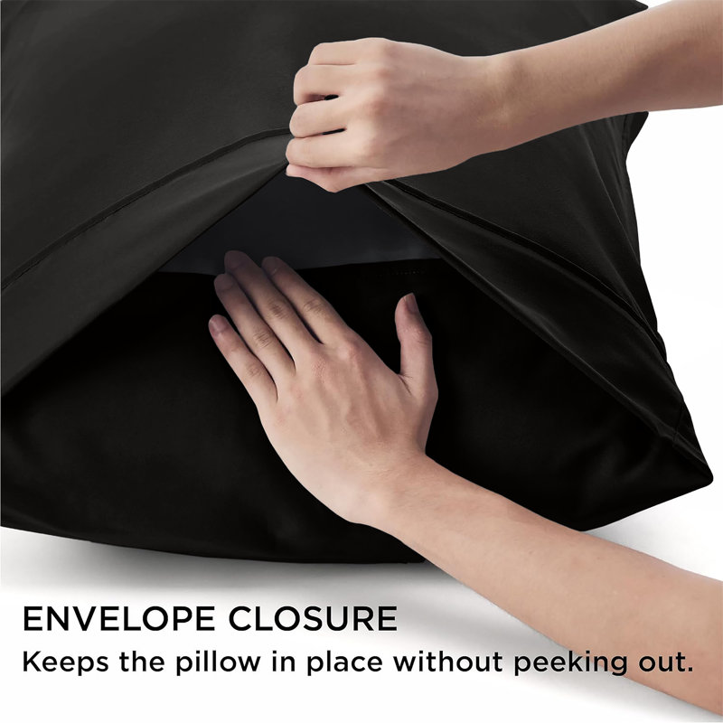 Aspire Homeware Super Soft & Breathable Microfiber Dyed Pillowcase (Pack Of 2), Black