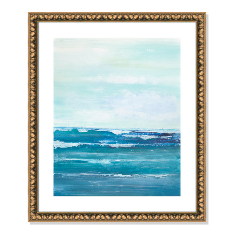 Distant Waves by Filippo Ioco, Gold Bead Framed Paper, 25.5" H x 21.5" W x 1.13" D